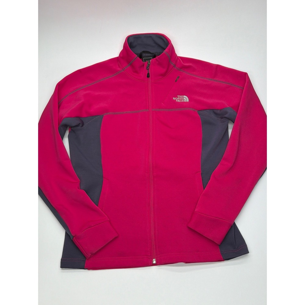 The North Face Womens Full Zip Performance Jacket Pink Gray Colorblock Small‎